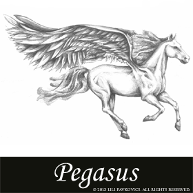 drawing of Pegasus (c) 2013 Lili Kovacs